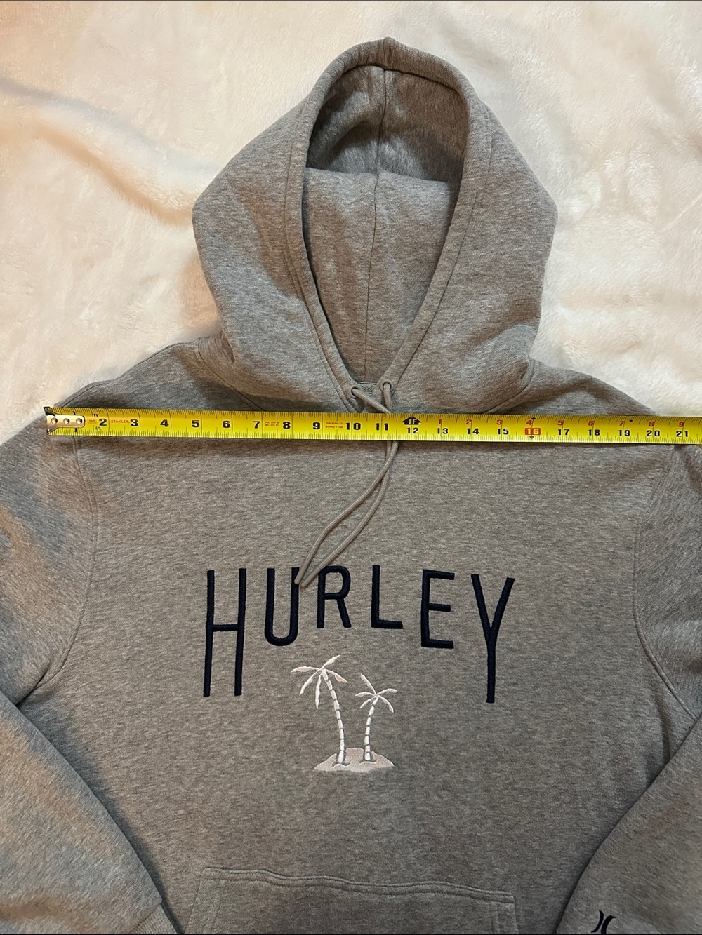 HURLEY Men's Gray Hoodie with Palm Logo Sz XL Quality Trusted Brand Athleticwear - Picture 7 of 11